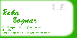 reka bognar business card
