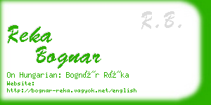 reka bognar business card